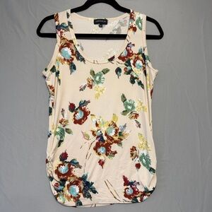 Warehouse One Womens Floral Tank Top Size Medium Forest Fairy Layers Resortwear